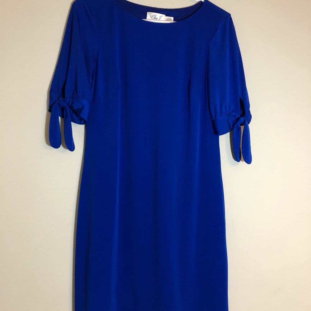 Blue tie-sleeve dress